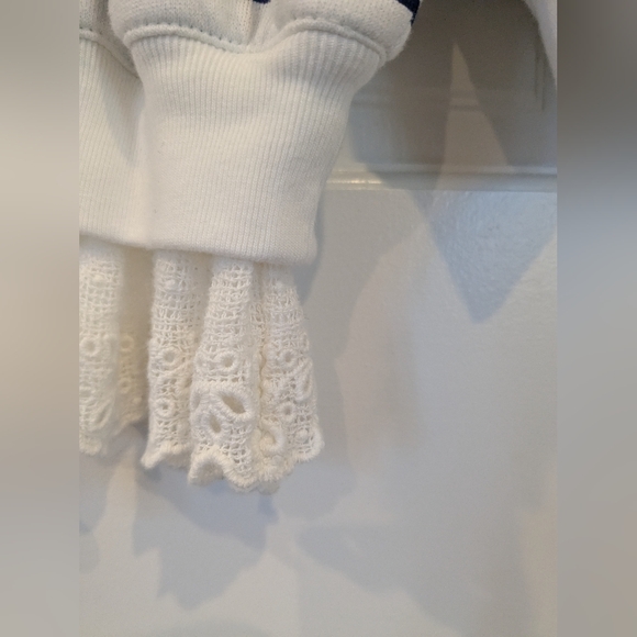 J.Crew French terry sweatshirt with lace trim, Size Small - Picture 4 of 6